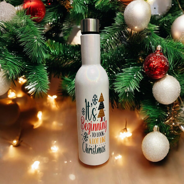 HALF PRICE- Christmas personalised insulated wine set