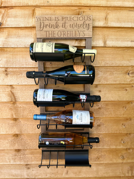 Personalised wine bottle/display holder