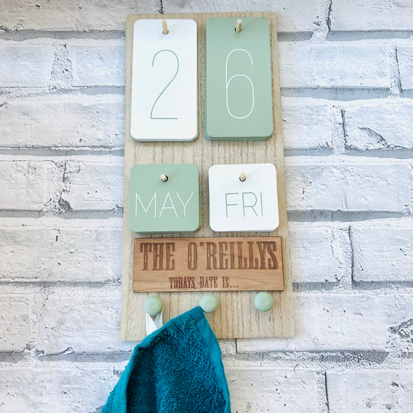 Calendar/key/tea towel hanger