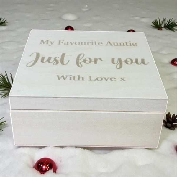 Christmas Delivery Cream tea for two in a wooden, personalised keepsake box - Mrs O’Reilly’s Cakes of art
