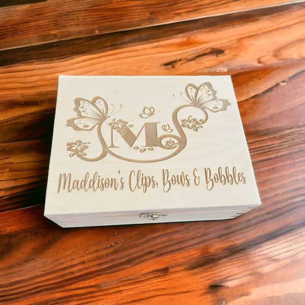 Butterfly monogrammed Bobbles and Bows Box