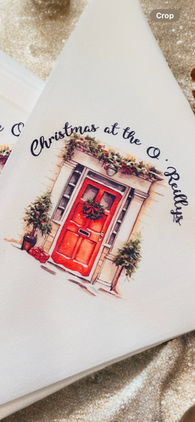 Christmas design personalised napkins - set of six