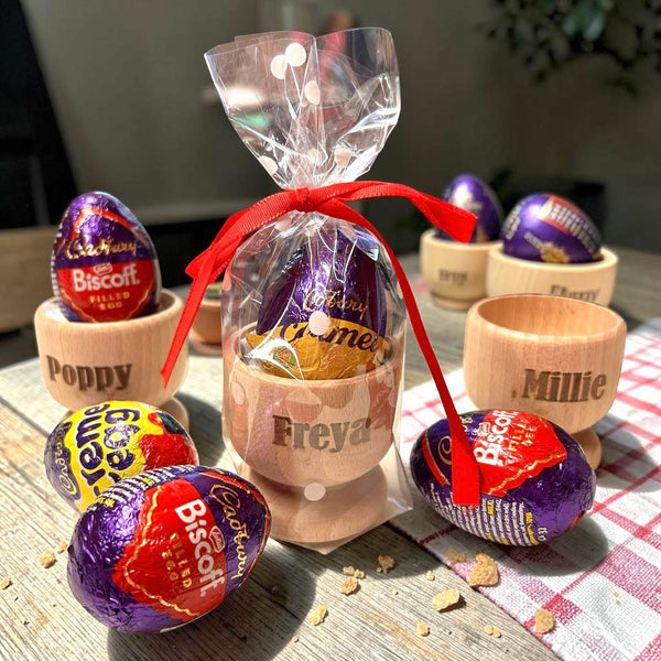 Egg cups personalised