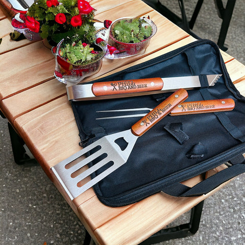 Barbecue 3 Piece Set in Zip up Case