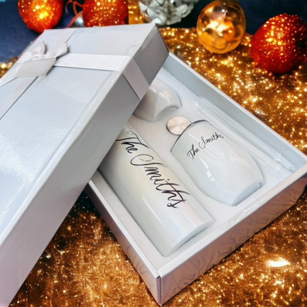 HALF PRICE- Christmas personalised insulated wine set