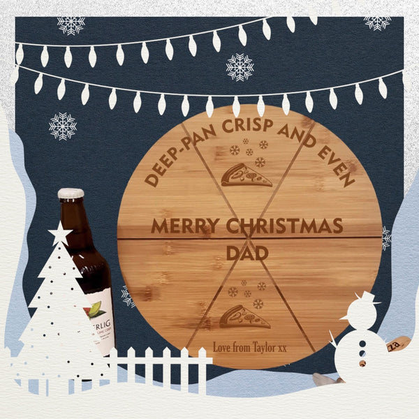 Christmas pizza board - Personalised bamboo pizza board