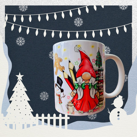 Christmas Girl Gonk teacher mug personalised