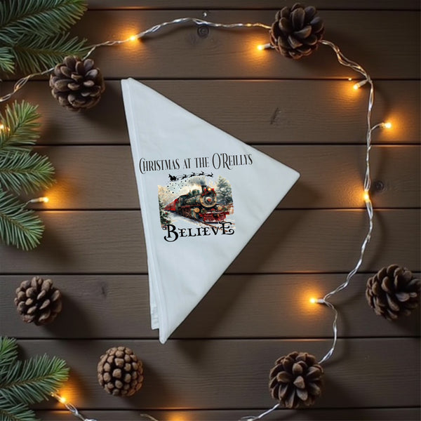 Polar Express Train personalised napkins