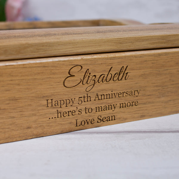 Jewellery Box - solid oak - with Photo Lid