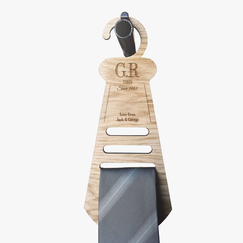 Personalised Wooden Tie Rack