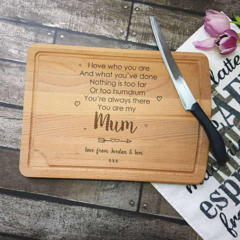 'You are my Mum' Poem Chopping Board