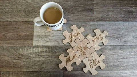 Puzzle Coasters - wooden engraved coasters