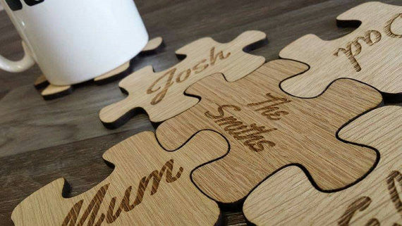 Puzzle Coasters - wooden engraved coasters