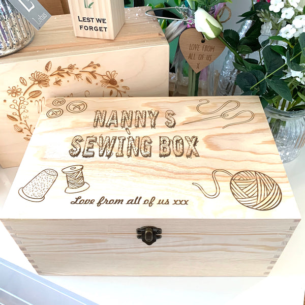 Sewing Box - personalised wooden box