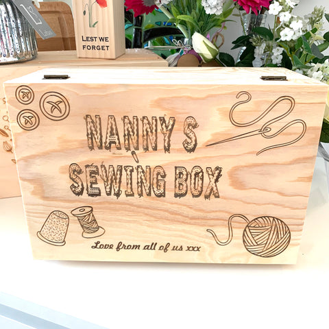 Sewing Box - personalised wooden box