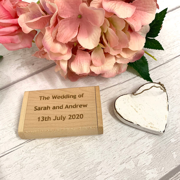 Wedding gift personalised USB and gift box