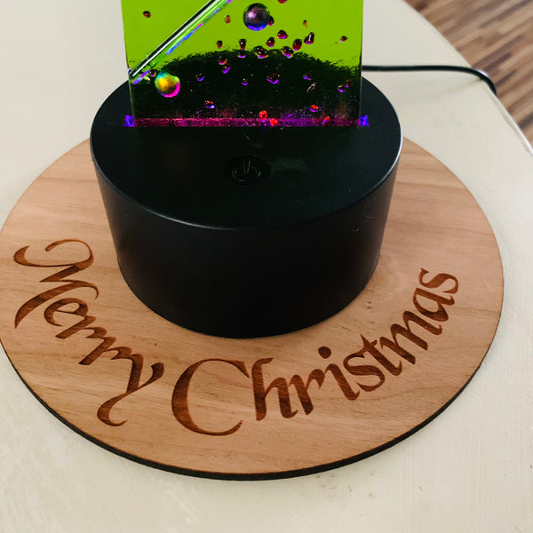 Handmade, fused glass, light up, Christmas tree