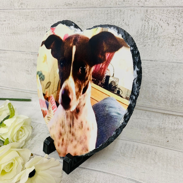 Rock slate heart picture - 20 x 20cm  satin finish