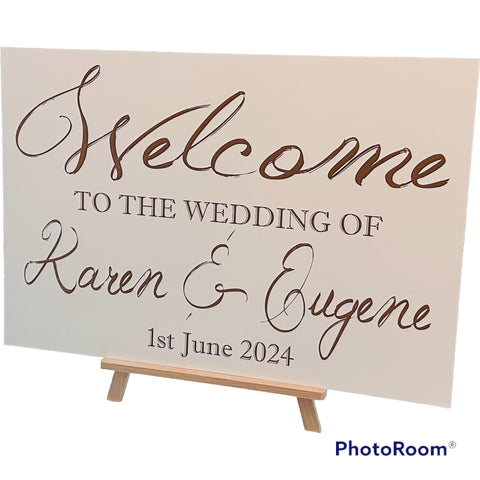 Wedding Welcome Sign Laser Engraved