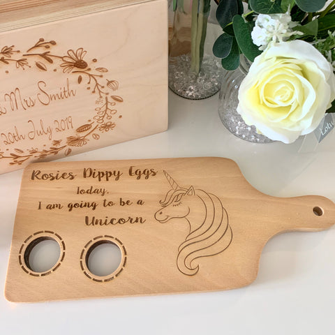 Unicorn Dippy Egg Board - handle