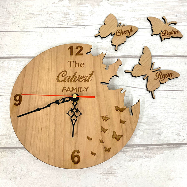 Butterfly Clock - personalised