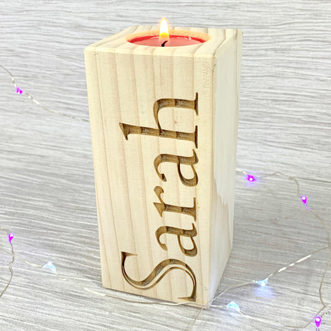 Tea light holder - wooden