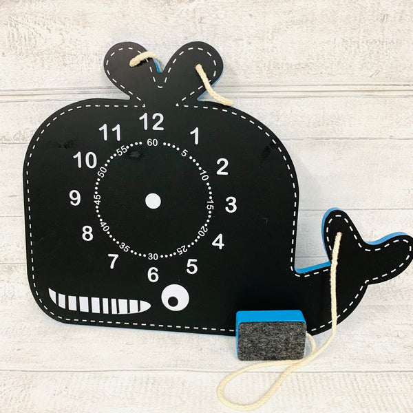 Colourful Whale Clock/Chalkboard