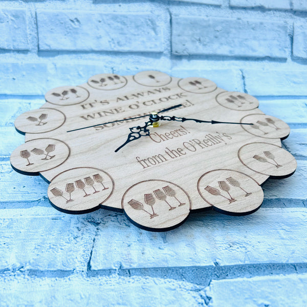 It’s always wine o’clock - personalised clock