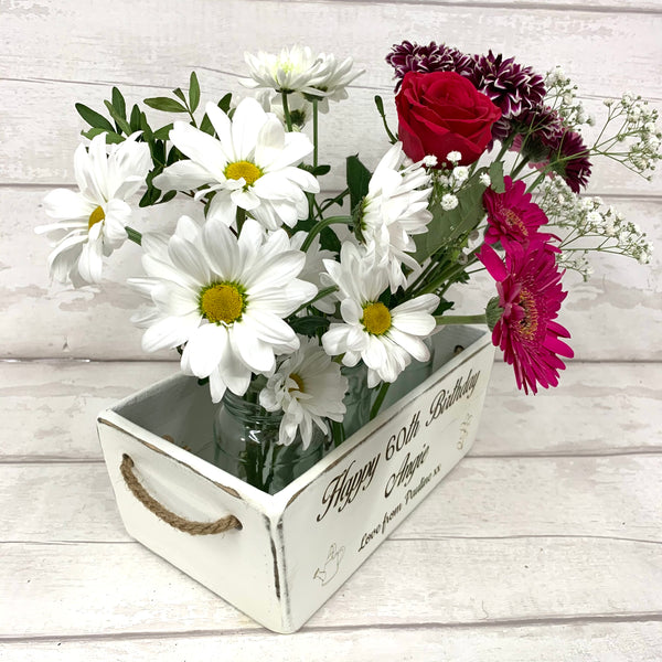 Mothers Day Vintage Style Planter with rope handles