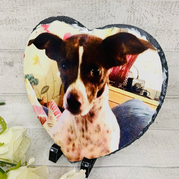 Rock slate heart picture - 20 x 20cm  satin finish