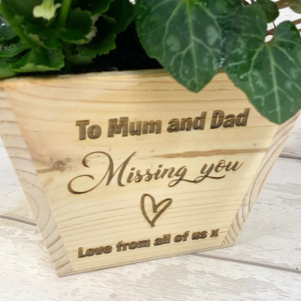 ‘Missing You’ Personalised Plant Pot