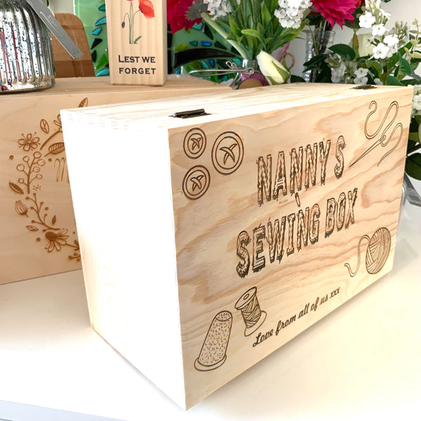 Sewing Box - personalised wooden box