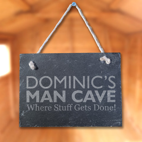 Slate Plaque 'Dominic's Man Cave'