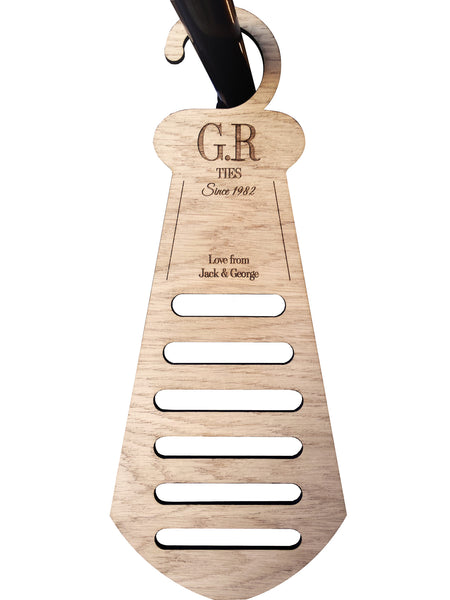 Personalised Wooden Tie Rack